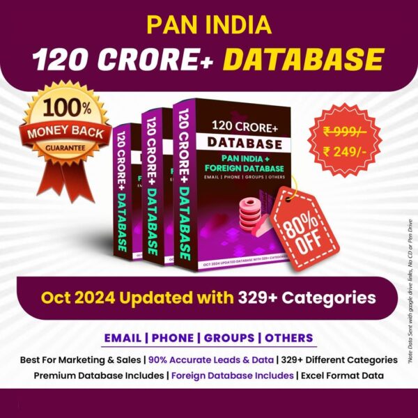 120 crore+ Database ( Pan India)